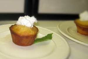 Lemon Cakes with Lemon Basil Syrup