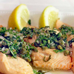 Not So Poached Salmon with Capers and Herbs