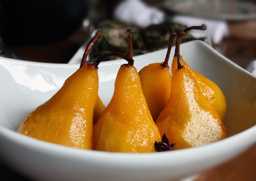 My Grandma’s Saffron Poached Pears