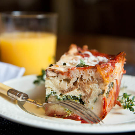 Tomato and Spinach Strata