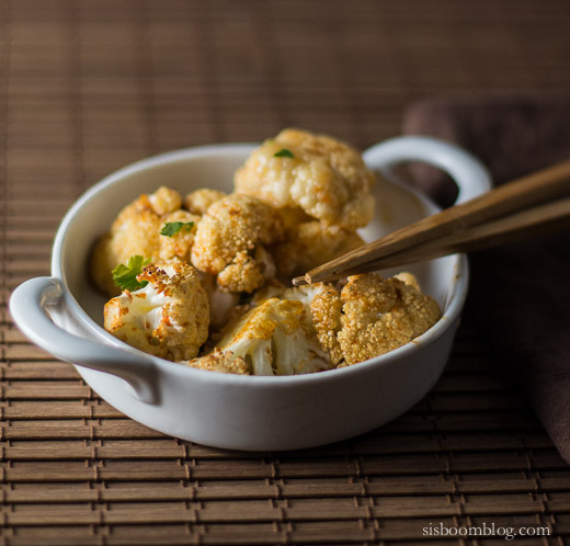 Spicy Roasted Cauliflower with Sriracha and Sesame